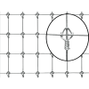 A line of fixed knot deer fence is installed on the wooden post