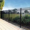 teel fence is used to create boundaries for botanical gardens