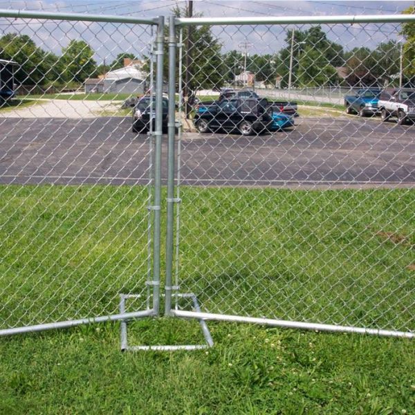 Temporary chain link fence is used to build parking lots for temporary parking