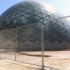 Temporary chain link fence is used to create a temporary boundary for shopping mall