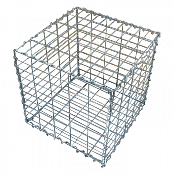 A piece of welded gabion with spiral wire on transparent background